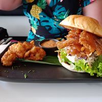 Shroom burger and cauliflower bites at Sauce Tree Kuta in Kuta
