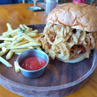 That's what I call a double cheeseburger at Sauce Tree Kuta in Kuta