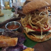Onion ring burger at Sauce Tree Kuta in Kuta