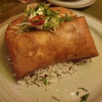 7.5/10 Chịmichangas black bean mole and refried needed more wetness and veg for my liking at Chesters Restaurant and Bar  in Worcester