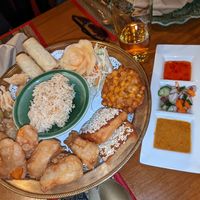 Vegetarian platter (accidentally vegan) at Thai Thai in Chesterfield