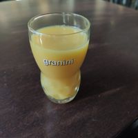 A glass of orange juice included in the buffet price at Ecco in Cologne