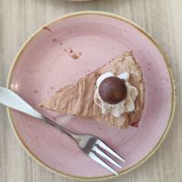 Vegan raspberry chocolate cake at Rebelle Cafe Bakery Bistro in Turku