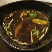 Miso soup at Casa Sanz at Hotel Bidasoa in Santiago