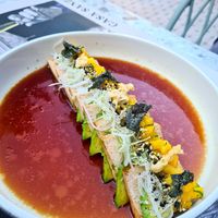 Tofu marinado y sellado a la plancha en salsa ponzu at Casa Sanz at Hotel Bidasoa in Santiago