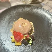 Domo de avellana (gluten free and sugar free)  at Casa Sanz at Hotel Bidasoa in Santiago