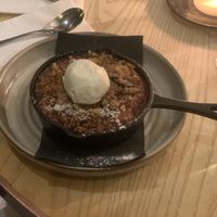 Rhubarb Crumble with pear and stem ginger ice cream  at Evelyn's in Manchester