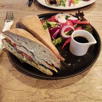 Vegan tofu ciabatta at Mooch in Hebden Bridge