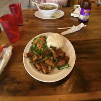 Lemon grass tofu with rice and vegan pho with tofu   at Pho Sure in San Antonio