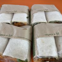 Hummus, falafel and cucumber wrap  at Wells Beach Cafe in Wells-next-the-sea