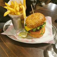 Some of the vegan food my family ordered at Bill's in Cambridge