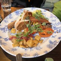 Plant Plate with Beans swapped for Avocado   at Bill's in Manchester