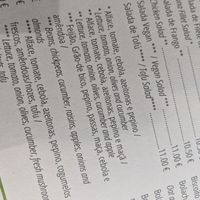 menu with vegan options at Casa de Chá “O Poejo” in Sete Cidades