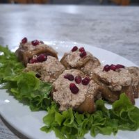 walnut stuffed eggplant at Nektari in Tskaltubo