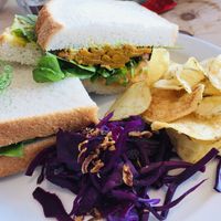 Vegan shawarma sandwich   at The Bank House Cafe in Charmouth