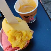 Passion fruit and strawberry at Amorino in Carcassonne