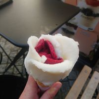 Lemon and blackcurrant at Amorino in Carcassonne