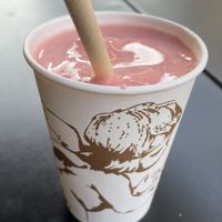 strawberry sorbet shake  at Amorino in Carcassonne