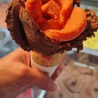 Chocolate and strawberry at Amorino in Carcassonne