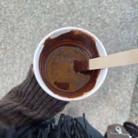 vegan italian hot chocolate  at Amorino in Carcassonne