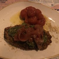 Breaded eggplant/veggie dish (can’t remember the name)  at Distrito Vegano Invernadero in Madrid