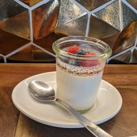 panna cotta at Distrito Vegano Invernadero in Madrid