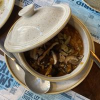 Arroz caldoso  at Distrito Vegano Invernadero in Madrid