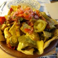 Nachos at Distrito Vegano Invernadero in Madrid