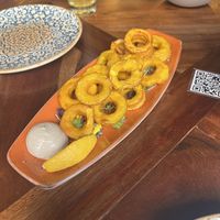 Calamari  at Distrito Vegano Invernadero in Madrid