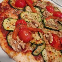 Pizza vegana zucchini at Good Mood in Santa Pola