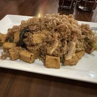 Vegan basil fried rice with fried tofu   at Bann Thai in Fort Collins