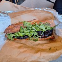 Roasted eggplant and vegan pesto sandwich at Mille Nonne in New York City