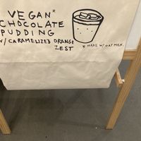 Vegan pudding sign  at Mille Nonne in New York City
