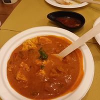 Spicy curry with tofu at Saravanaa Bhavan in Rome
