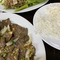 Hot pot and lemon grass soy beef  at Tinh Tam Vegan in Hue