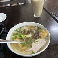 Pho and banana smoothie   at Tinh Tam Vegan in Hue