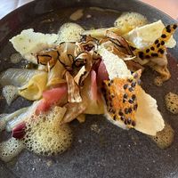 Vegan main course for CHF 34.- (Chicorée | Schwarzwurzel | Passionsfrucht)  at Giesserei Oerlikon in Zurich