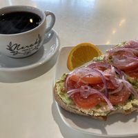 Tofu avocado toast   at Meraki Coffee Co in Eugene