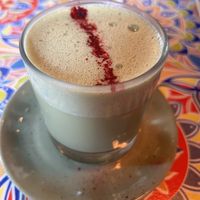 Matcha latte  at Orígenes Café in Bogota