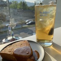Delicious churro scone and a peppermint iced tea   at Nuldam Space - 널담은공간 경복궁점 in Seoul