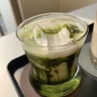 Matcha latte!  at Nuldam Space - 널담은공간 경복궁점 in Seoul