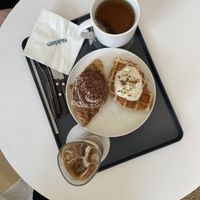 Unbelievable 😍 croissant and croffle   at Nuldam Space - 널담은공간 경복궁점 in Seoul