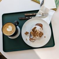Speculoos croissant and coffee at Nuldam Space - 널담은공간 경복궁점 in Seoul