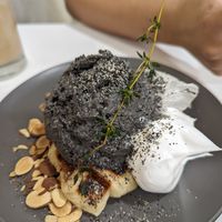 Black sesame waffle at Nuldam Space - 널담은공간 경복궁점 in Seoul