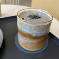 Black sesame latte at Nuldam Space - 널담은공간 경복궁점 in Seoul