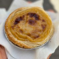 Vegan pastel de nata at O Ninho Café in Lagos