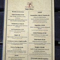 Now has a dedicated vegan menu!!! 😍 at The Family Tree in Matlock