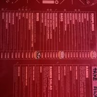 Main food menu, note several items in each section marked vegan  at KOI Beer & Dumplings - Lavalleja in Buenos Aires