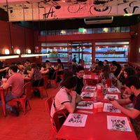 Interior, there is also a patio in front with fewer outdoor tables  at KOI Beer & Dumplings - Lavalleja in Buenos Aires