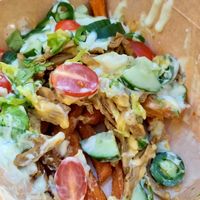 Kapsalon met zoeteaardappelfriet at Mr. Vegan Foodbar in Groningen
